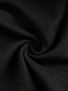 SHEIN ICON 女士黑色可爱时尚甜美街头风格超低腰工作服百褶裙 - 黑色 - 查看 4