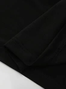 Maweii 大码妈妈字母印花休闲 T 恤，3 个孩子妈妈印花短袖圆领休闲上衣，春夏季，女士服装 3 个孩子妈妈 - 黑色 - 查看 5