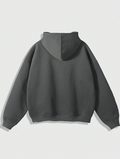 Goth Men's Numeric Print Hooded Long Sleeve Sweatshirt Sweatshirt