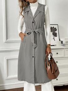 Chiquease 无袖合身单排扣格子夹克 - 彩色 - 查看 6