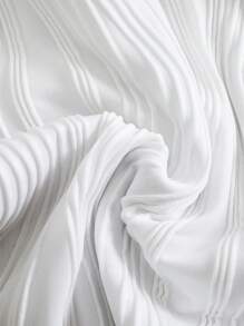 SHEIN Swim Women's Solid Color Textured One-Piece Swimsuit For Vacation Summer - White - View 8