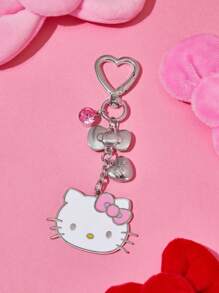 HELLO KITTY AND FRIENDS | SHEIN 水钻可爱3D蝴蝶结心形钥匙扣包挂饰，情人节