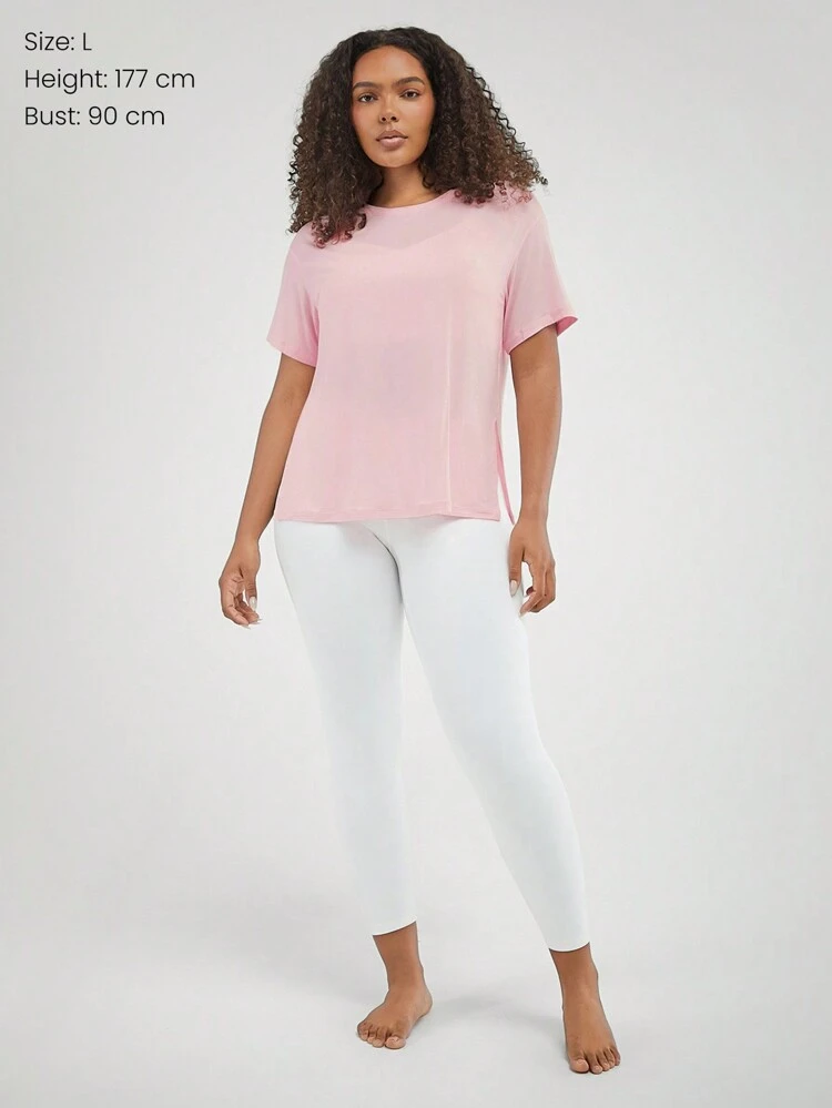 Camiseta Oversize Everymode de Modal de Tencel, Casual para o Dia a Dia, Camiseta Compressiva de Verão