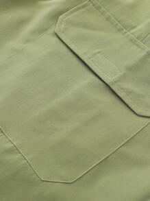 Gym Rark Boyfriend Style Men's Solid Color Drawstring Waist Cargo Shorts Training Top Sweat Pants - Army Green - View 6