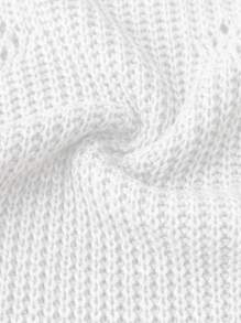 SHEIN Unity 简约纯色无袖圆领套头毛衣背心，系带侧边，休闲装 - 白色 - 查看 6