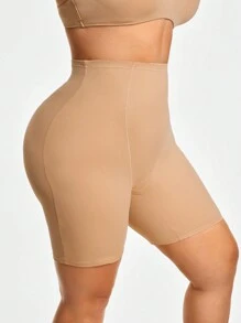 SHAPORA Plus Size Shaping High-Waisted Mid Thigh Shapewear Short Bottom Body Shaper Butt Lifter-Tummy Waist Thigh Control - Apricot - View 5