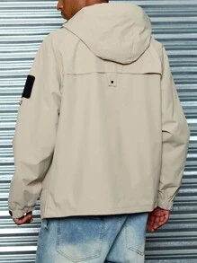 Manfinity Homme Men's Spring & Autumn Casual Hooded Jacket - Khaki - View 2