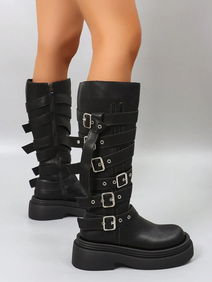 Our Grunge Punk Women's Goth Cosplay Punk Boots Fashion Metal - Main Image