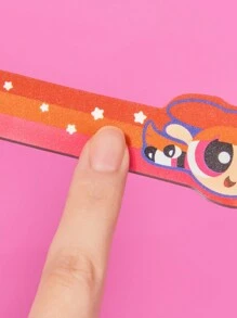 THE POWERPUFF GIRLS X SHEIN 3pcs Portable Cute Cartoon Figure & Letter Printed Nail File - Multicolor - View 10