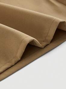 SHEIN MOD 高腰复古直筒棕色长裤，休闲日常装，秋冬女装下装，商务休闲女装，90 年代装，返校节，韩国时尚，办公室装，文艺复兴，老钱风格，舞会，，哥特，节日 - 棕色 - 查看 4