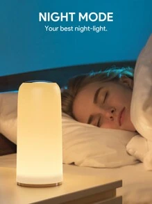 JMMO LED 灯、RGB 触摸感应台灯、平滑触摸控制、RGB 显示和照明记忆，适用于卧室客厅便携式桌子床头灯、床边房间装饰、梳妆台灯、仙女灯 - 英国插头圣诞礼物、秋冬季假期露营必备品度假配件、露营用品 - 白色 - 查看 3