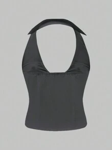 SHEIN LUNE Women Blouses - Dark Grey - View 2