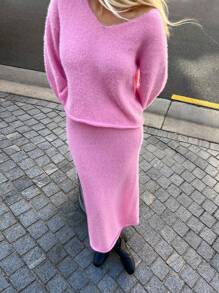 Forever 21 Pink Mohair Midi Skirt, Autumn/Winter