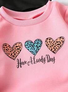 SHEIN 3 件套女婴可爱笑脸印花运动衫套装，秋冬 - 彩色 - 查看 7