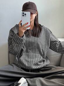 DAZY Damen Lässiger strukturierter Karomuster Kapuzenpullover Langarm Sweatshirt, Frühling Herbst, Herbst Damenbekleidung