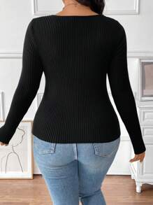 Celure Pull oversize femme, col en cœur, manches longues, tricot twist, couleur unie