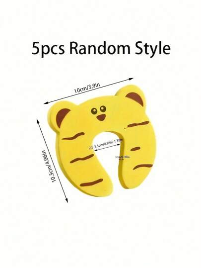 5pcs Baby Anti-Pinch Hand Door Stopper, Random Color Door Jammer, Child Safety Protection