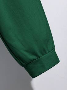 SHEIN Leap Crew 2pcs Tween Boy Loose Fit Graphic Print Crew Neck Tee And Pants Set - Dark Green - View 3