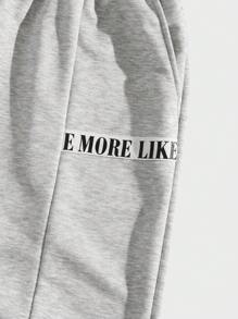 Manfinity Hypemode Men's Casual Letter Tape Patchwork Cuffs Sweatpants