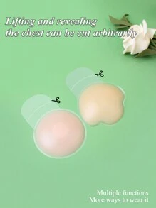 Snug Zone 2 对乳头贴无肩带粘合硅胶聚拢文胸隐形无缝文胸花瓣 - 杏色 - 查看 4