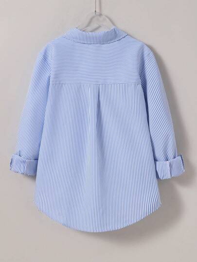 Tween Girl Striped Sun Protection Shirt, Spring/Summer, Korean Style,Holiday,Summer,Travel