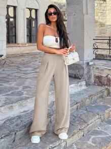 RueChic Pantaloni larghi in lino da donna