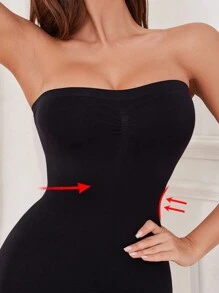 1 bộ áo liền quần không tay màu trơn cho nữ, mùa hè - màu đen - Xem 8