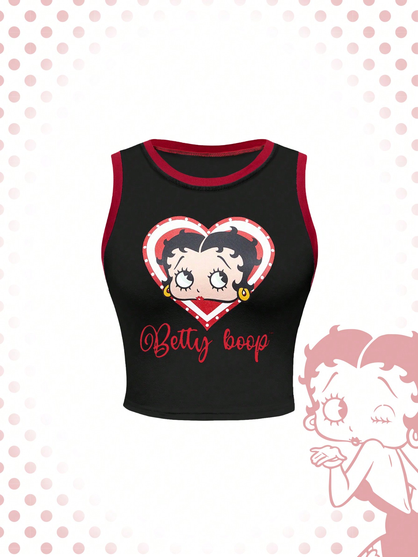 Our Betty Boop | ROMWE Women's Contrast Trim Cartoon Figure