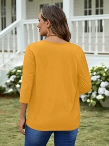 EMERY ROSE Plain Mid-Length Sleeve Cardigan Simple Casual Jacket