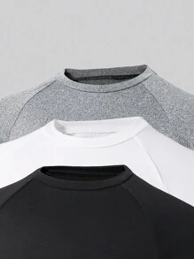 SHEIN 3pcs/Set Tween Boy Casual All-Match Crew Neck T-Shirts - Multicolor - View 5