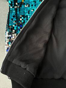 SHEIN Áo khoác bóng chày màu ombre thời trang dành cho nữ sinh Tween - Nhiều màu - Xem 8