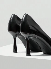 MOTF PREMIUM GIÀY CAO GÓT MŨI NHỎ MÀU ĐEN THỜI TRANG NỮ THỜI TRANG, THÍCH HỢP CHO VIỆC ĐI LẠI VÀ DỊP LỄ HALLOWEEN PHÙ THỦY - màu đen - Xem 8