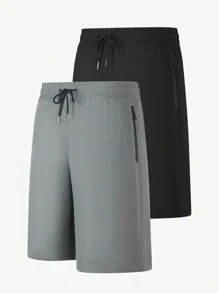 Manfinity Boxing 2 chiếc quần short nam kiểu boyfriend, quần short tập gym nhanh khô, quần short chạy bộ thoáng khí, quần short thể thao mùa hè, quần nỉ thoáng khí màu đen. - màu đen - Xem 9