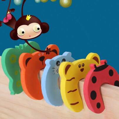 5pcs Baby Anti-Pinch Hand Door Stopper, Random Color Door Jammer, Child Safety Protection