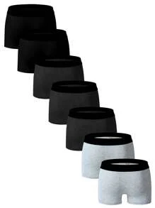 Men's Simple Letter Knit Briefs 7 Pcs, - Multicolor - View 3