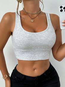 Chiquease خزان رياضي منيميمسليك بفتحة رقبة دائرية بدون أكمام، مبطن حراريًا، للاستخدام الخارجي والتمارين الرياضية