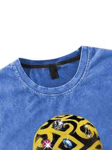 Manfinity EMRG Men's Graphic Print Sleeveless Crew Neck Tank Top - Blue - View 5