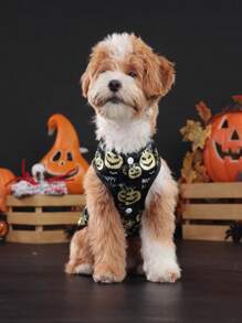 PETSIN Halloween Pumpkin Pet Sleeveless Cardigan - Multicolor - View 5