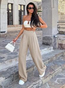RueChic Pantaloni larghi in lino da donna