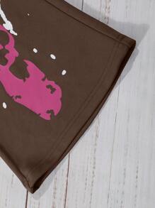 PAVTROS Manfinity Streetrush Men's Street Style Flame Print Flare Sweatpants - Coffee Brown - View 7