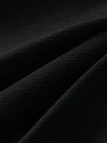 Baby Girl's Adorable Knitted Colorblock Metal Button Collar Pleated Long Sleeve Dress - Black and White - View 4