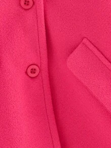 SHEIN Baby Girls' Elegant Plush Collar Woolen Coat, Thickened Warm Outerwear For Daily And Outdoor Wear In Autumn And Winter - Hot Pink - View 11