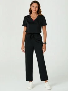 TaskEZ Contrasterende kleur broek met korte mouwen en uniforme set