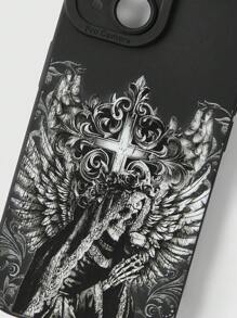 ROMWE Goth Chân dung Minh họa Vỏ điện thoại màu đen - Nhiều màu - Xem 4