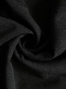 SHEIN LUNE Schmale Lässig Streetwear Mode Hose mit Knopfverschluss in Große Größen, 7/8 Länge - Schwarz - Übersicht 3