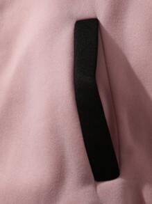 Manfinity Roghcode Áo khoác bóng chày lót nhiệt họa tiết hoạt hình Colorblock cỡ lớn cho nam, thường ngày mùa thu đông - Nhiều màu - Xem 6