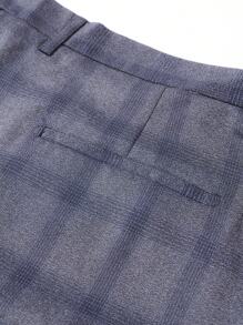 Manfinity Mode Conjunto de chaqueta y pantalones a cuadros de talla grande para hombre - Azul - Ver 7
