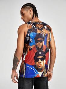 Manfinity VCAY Men's Fashionable Figure Printed Sleeveless Sweater Vest, Summer - Multicolor - View 2