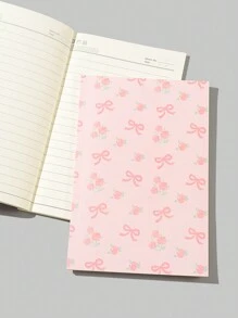 ROMWE Kawaii 1 件可爱蝴蝶结点缀 A5 日记本，返校用品 - 彩色 - 查看 1