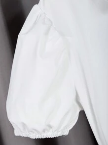 SHEIN 青少年女孩衬衫配蝴蝶结领和吊带裙校服套装 - 彩色 - 查看 3